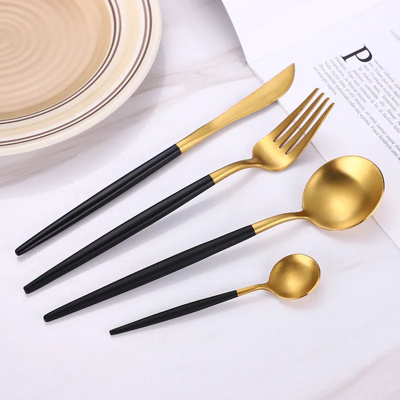 Elegant Portuguese Anti Corrosion Stainless Steel Tableware Set