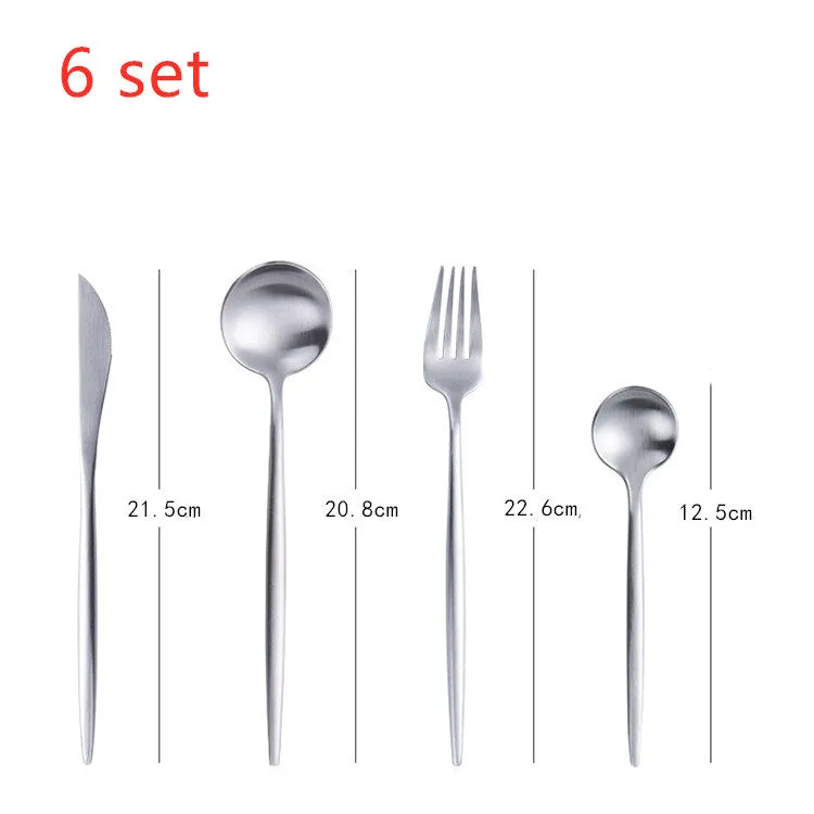 Elegant Portuguese Anti Corrosion Stainless Steel Tableware Set