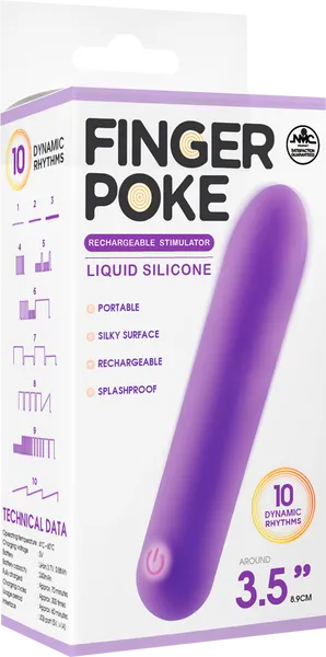 Excellent Power Finger Poke Stimulator 10 Dynamic rhythms 3.5" Rechargeable