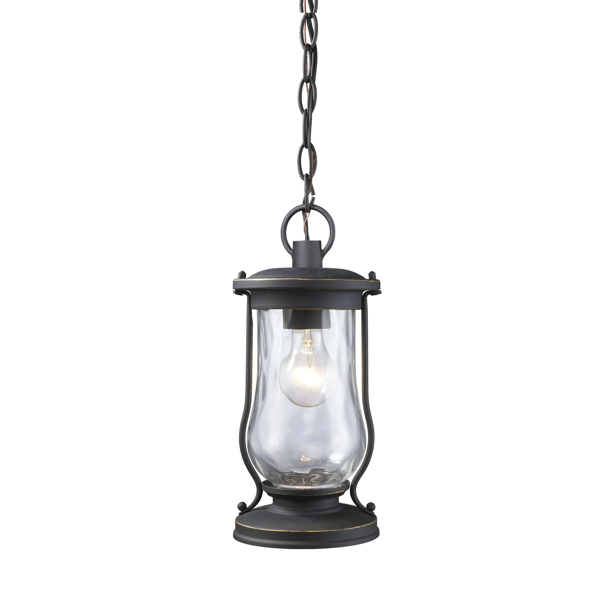 Farmstead 1 Light Pendant in Matte Black