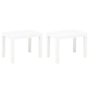 Garden Benches 2 pcs White Plastic