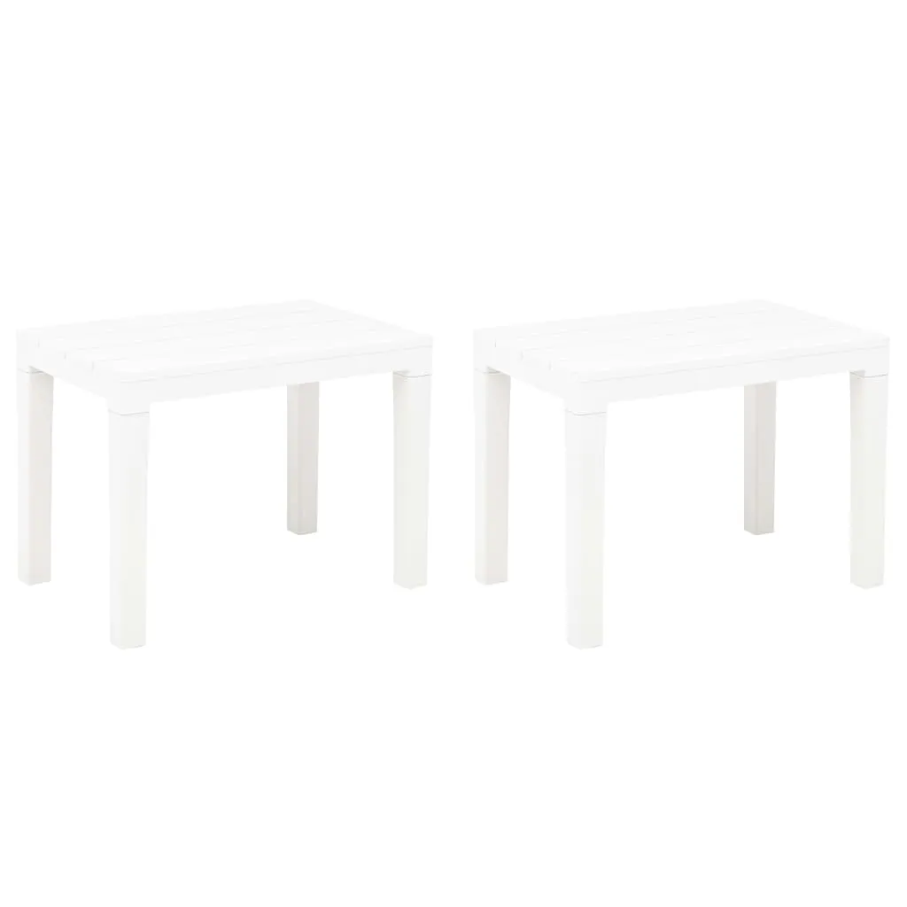 Garden Benches 2 pcs White Plastic