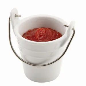 GenWare Ceramic Bucket W/ St/St Handle 6.5cm Dia - Pack 6