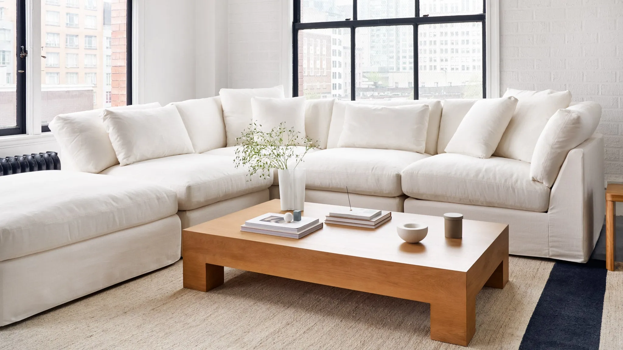 Get Together™ 3-Piece Modular Sectional, Large, Cream Linen