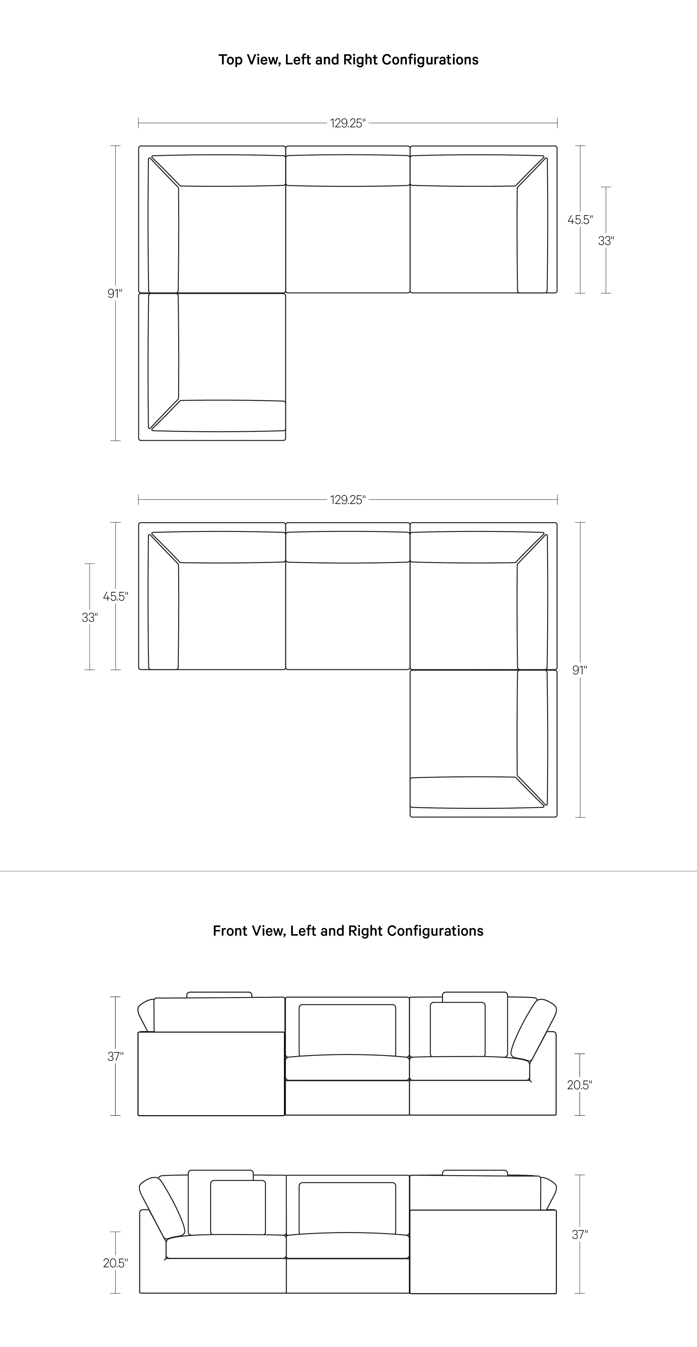 Get Together™ 4-Piece Modular Sectional Closed, Large, Clay