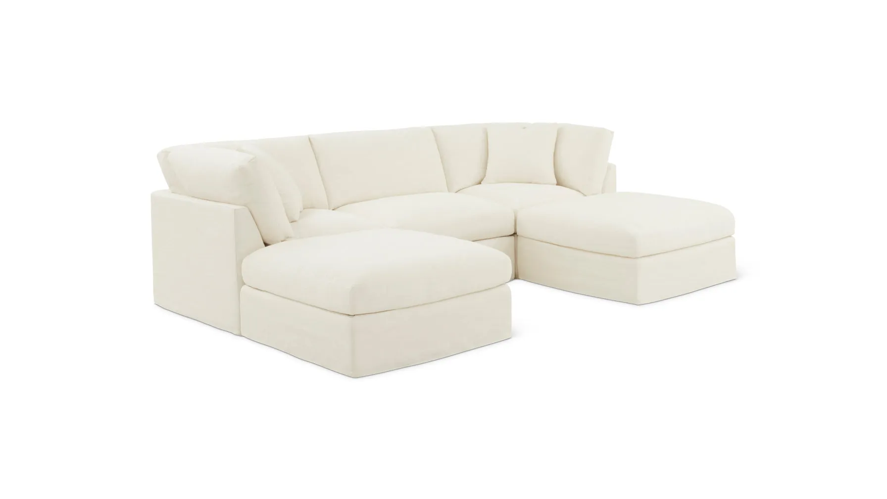 Get Together™ 5-Piece Modular U-Shaped Sectional, Standard, Cream Linen