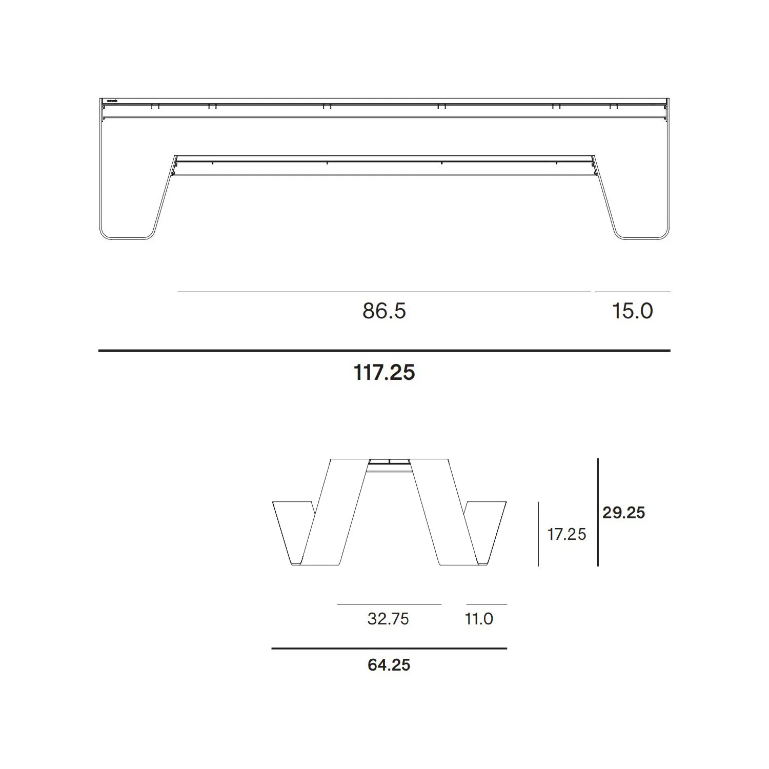 Hopper Picnic Table with Anchoring Holes