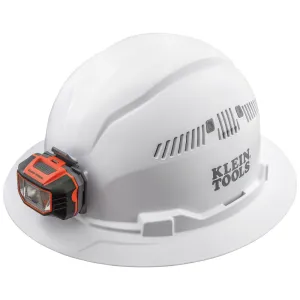 Klein 60407 Hard Hat, Vented, Full Brim with Headlamp