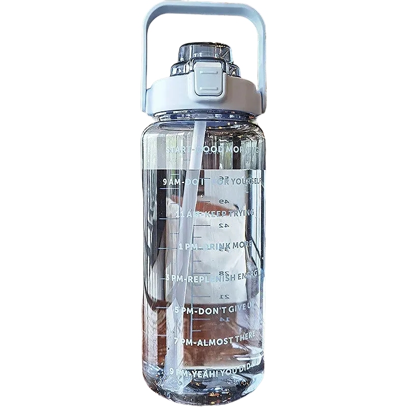 Large Capacity Reusable Water Bottle with Plastic Straw - High-Value and Cute Design - Perfect for Adults