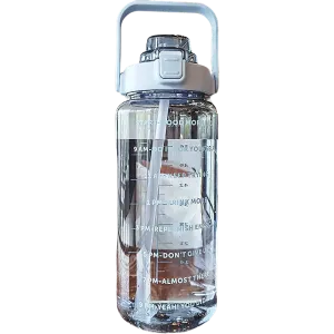 Large Capacity Reusable Water Bottle with Plastic Straw - High-Value and Cute Design - Perfect for Adults