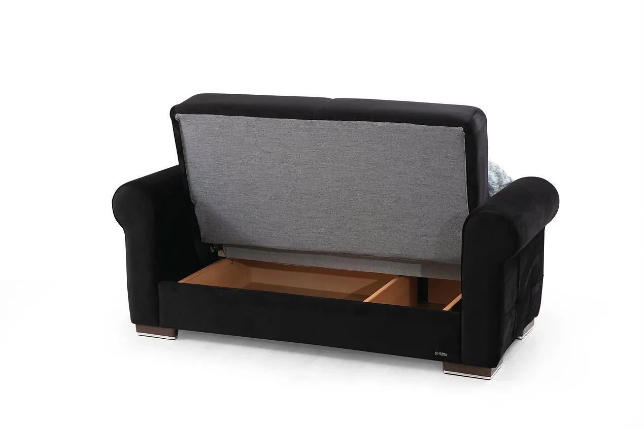 Madrid Black Fabric Sofa Bed