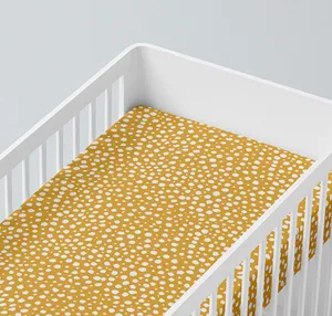 Mama Shack - Mustard Dotty Muslin Fitted Cot Sheet