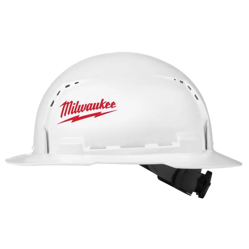 Milwaukee BOLT 4-Point Ratchet Type 1 Class C Full Brim Hard Hat White Vented