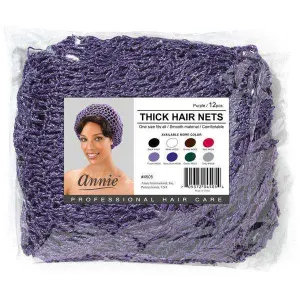 Ms. Remi Thick Hair Net Bulk 12Pc Purple