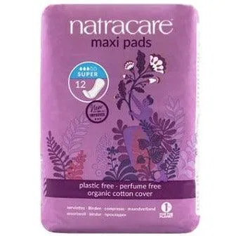 NatraCare Maxi Pads (Super Without Wings) - 12 Pads