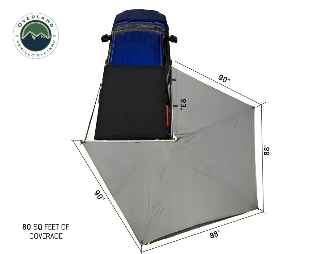 OVS Nomadic 270 LT Awning - Passenger Side 19569907- Dark Gray Cover With Black Cover Universal