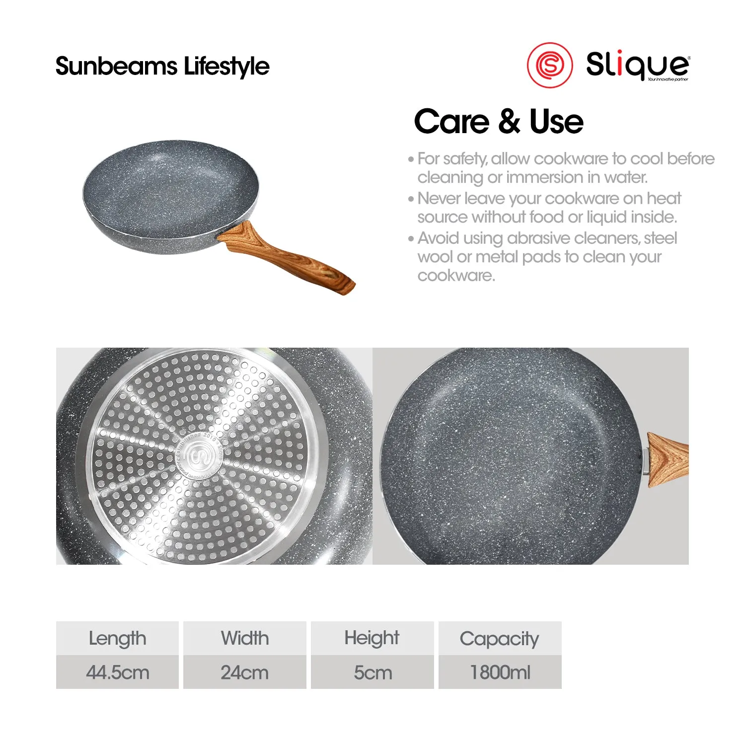 SLIQUE Premium Marble Fry Pan 24cm