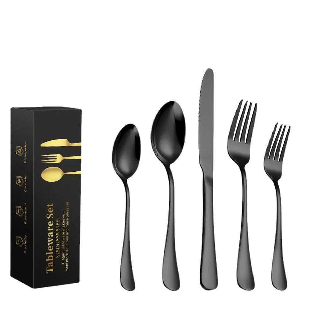 Stainless Steel Knife, Fork and Spoon Set Stainless Steel Tableware Steak Knife, Fork and Spoon 5-Piece Set 20-Piece Set