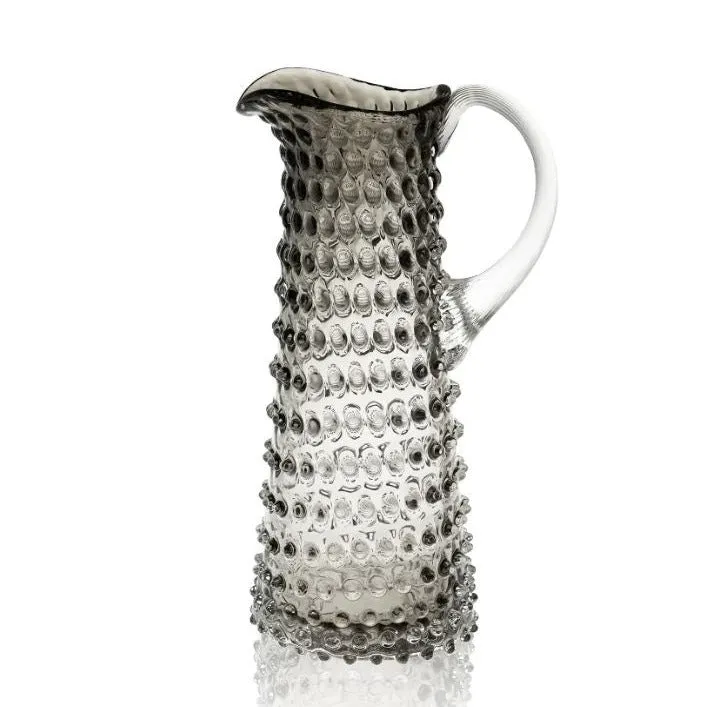 Tall Hobnail Jug - 1 Litre - Underlay Black Smoke