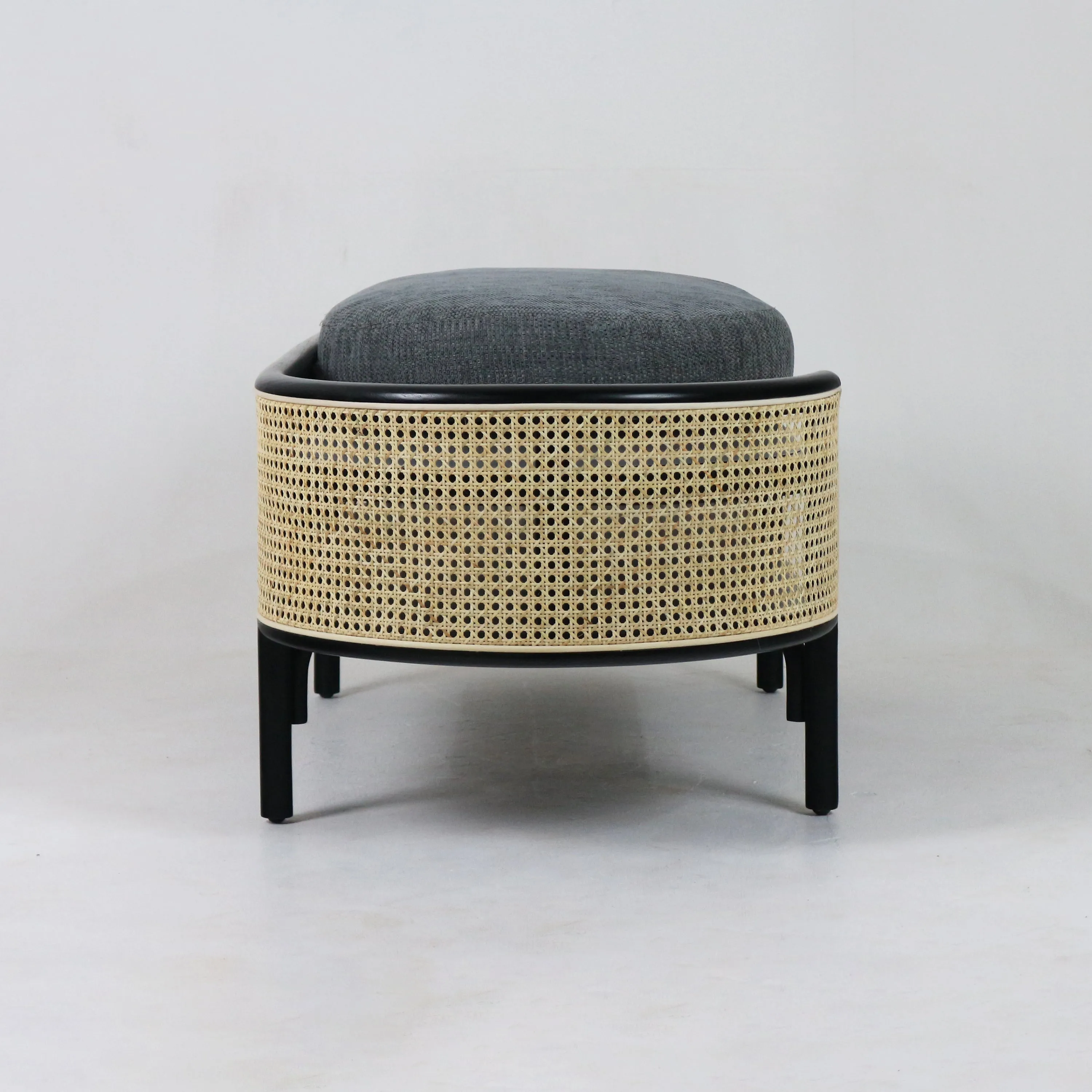 Tirana Solid Wood & Rattan Bench