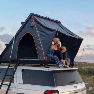 Trustmade Triangle Aluminium Black Hard Shell Grey Rooftop Tent with Roof Rack Scout Plus Series