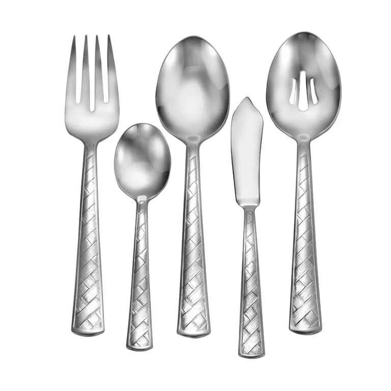 Weave Stainless Steel Flatware Sets - 20, 40, 45, 60, 65 Pc.