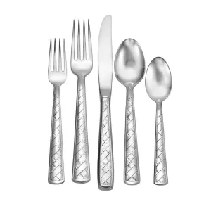 Weave Stainless Steel Flatware Sets - 20, 40, 45, 60, 65 Pc.