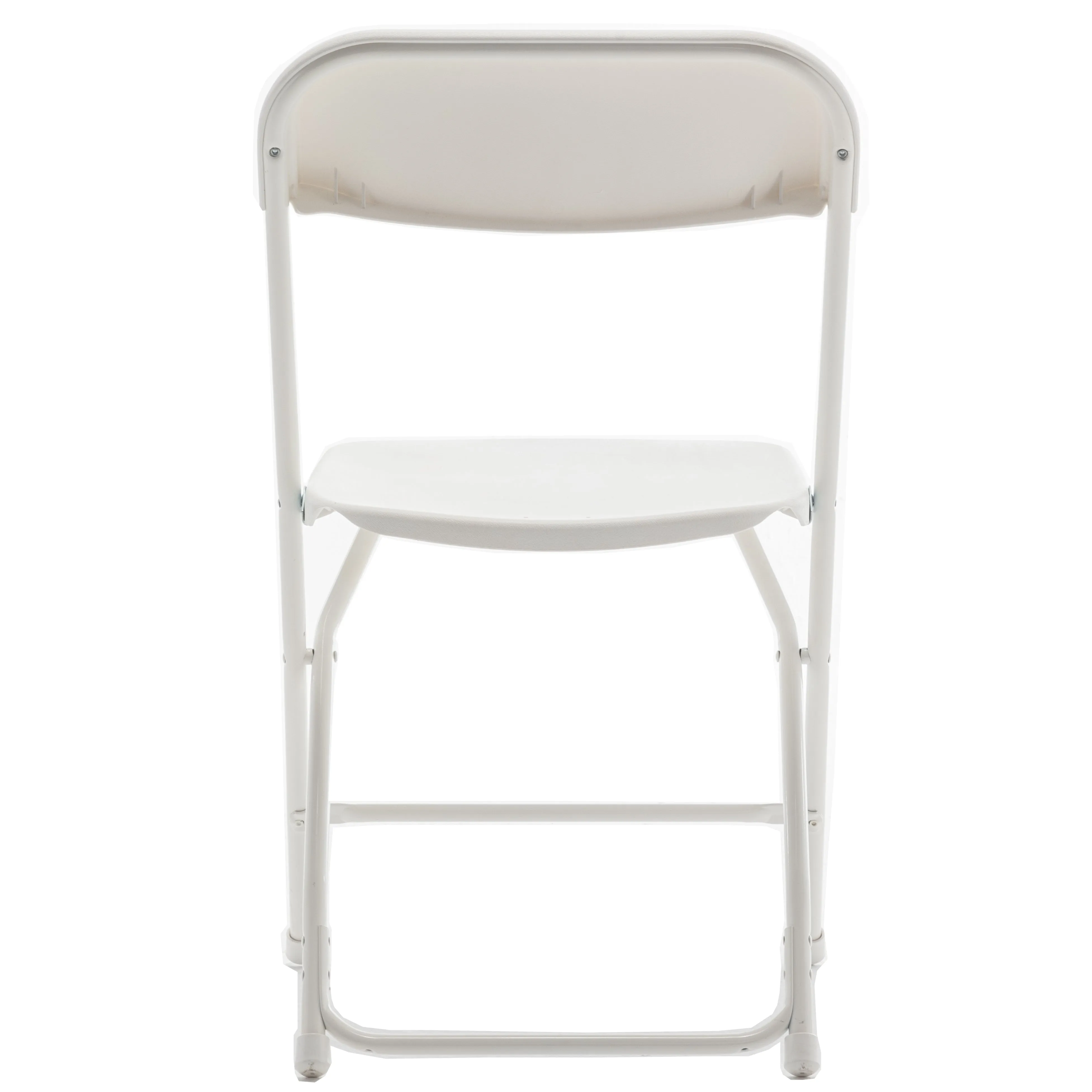 White Plastic Folding Chair Steel Frame Commercial High Capacity Event lightweight Set for Office Wedding Party Picnic Kitchen Dining School Set of 8