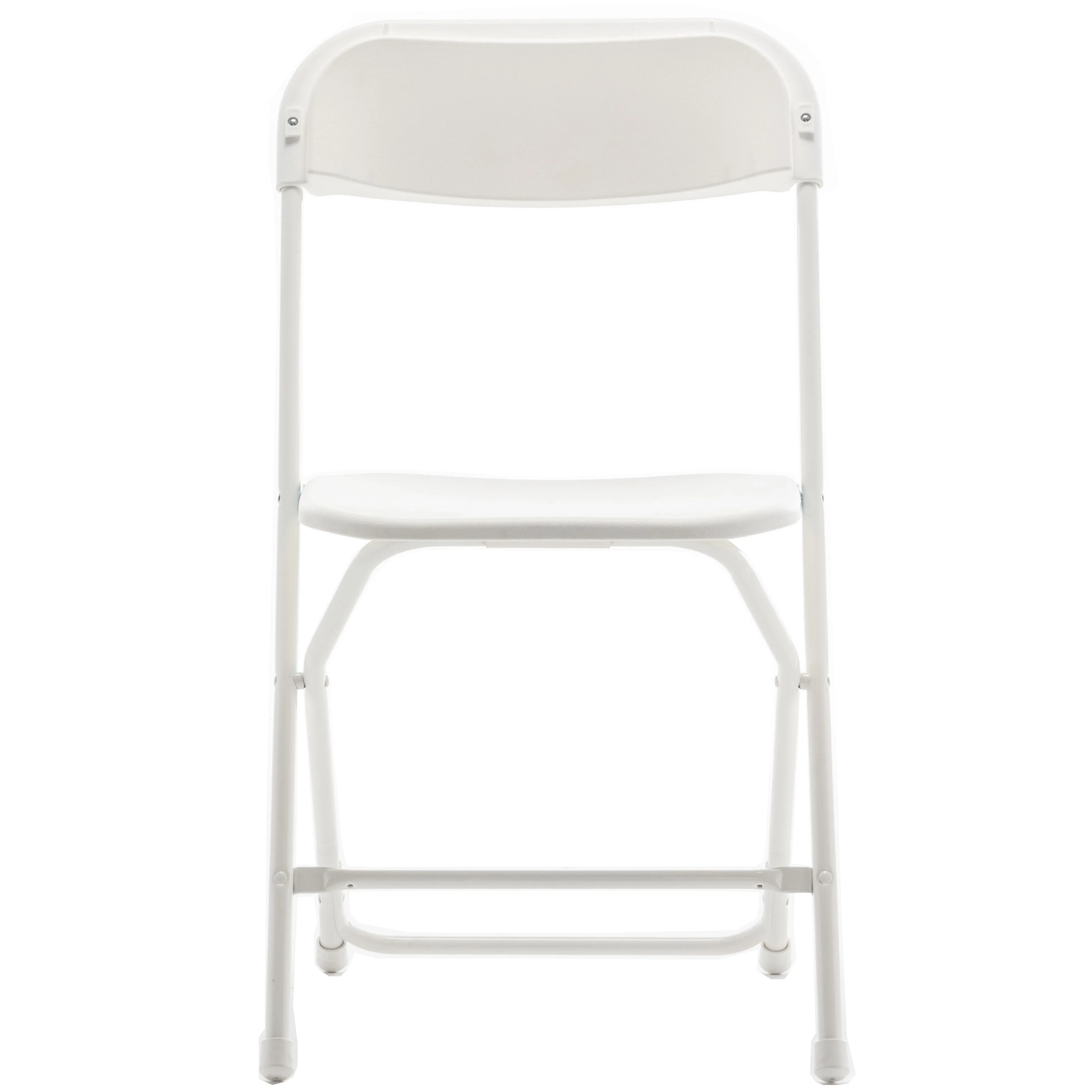 White Plastic Folding Chair Steel Frame Commercial High Capacity Event lightweight Set for Office Wedding Party Picnic Kitchen Dining School Set of 8