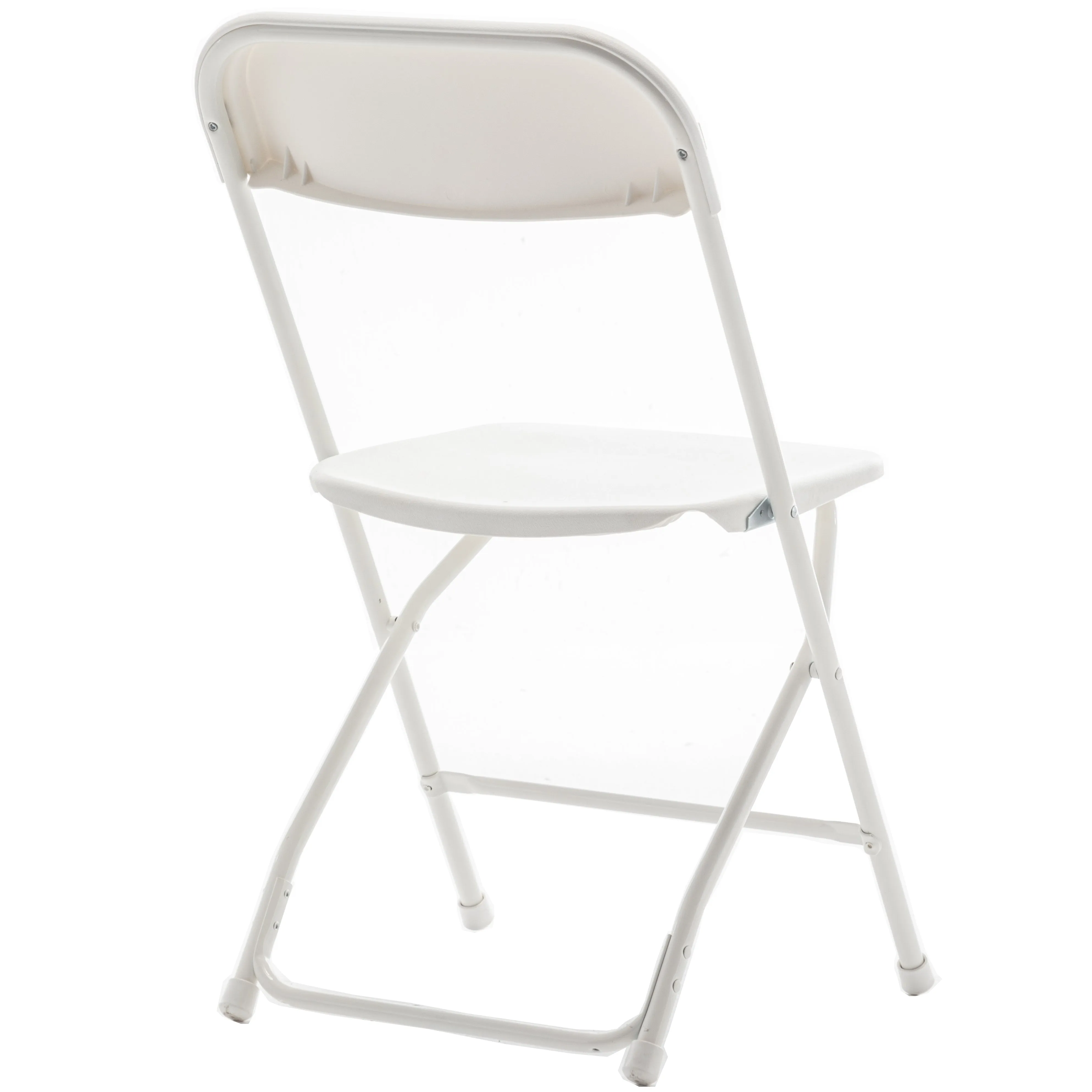 White Plastic Folding Chair Steel Frame Commercial High Capacity Event lightweight Set for Office Wedding Party Picnic Kitchen Dining School Set of 8