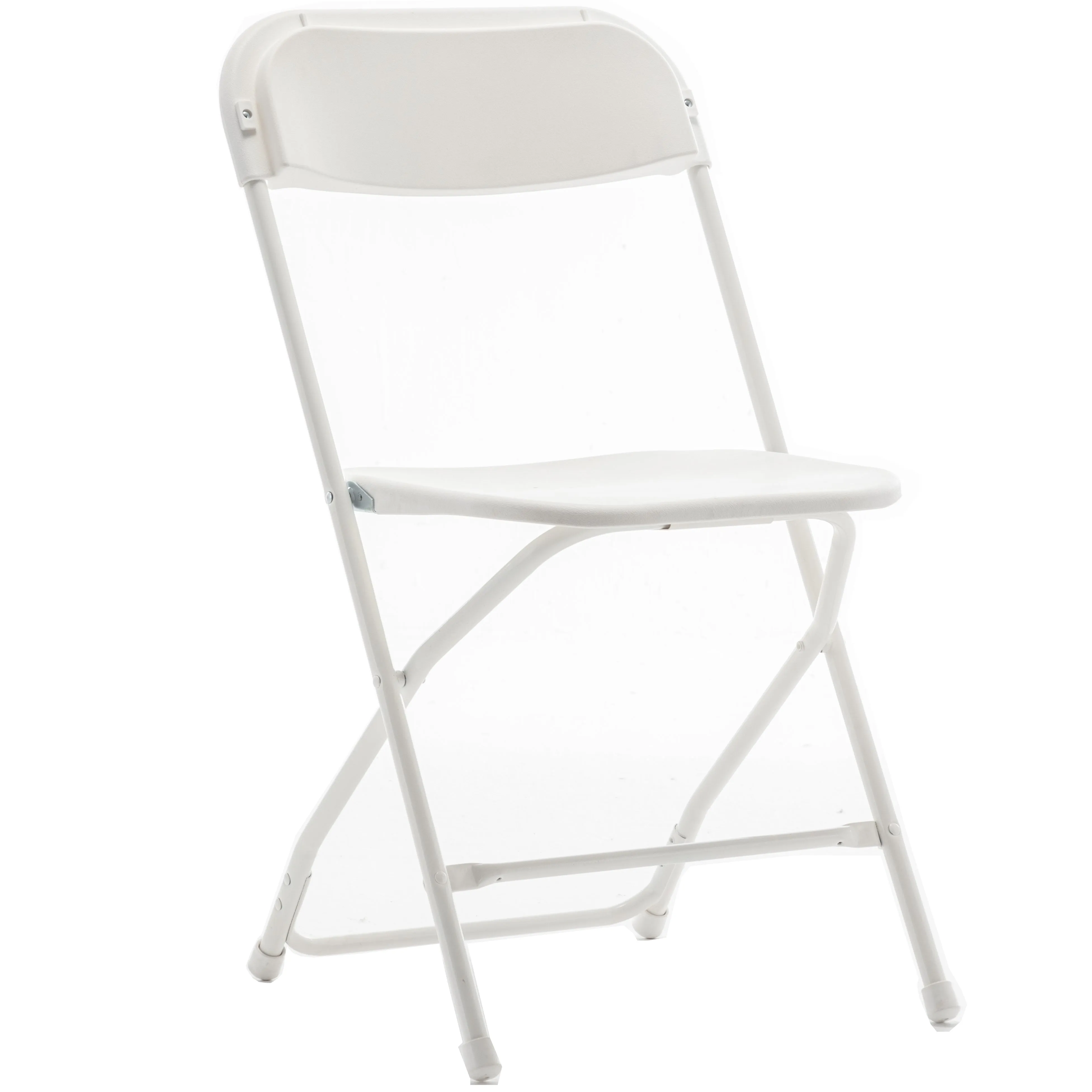 White Plastic Folding Chair Steel Frame Commercial High Capacity Event lightweight Set for Office Wedding Party Picnic Kitchen Dining School Set of 8