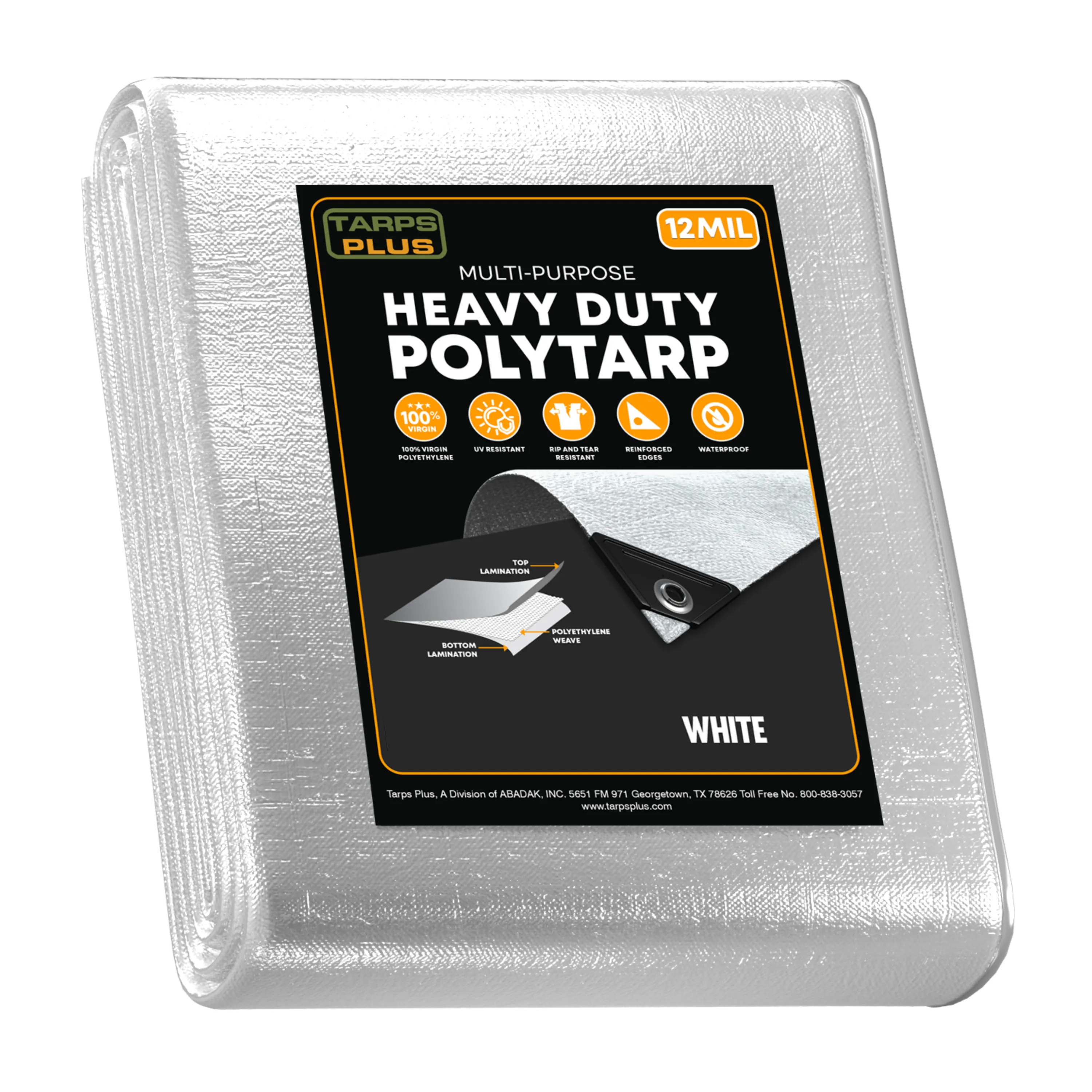 White Poly Tarp 10' x 20'