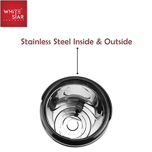 WHITESTAR Stainless Steel Travel Water Jug with Tap, Easy to Carry Handle I Hot and Cold Water Dispenser 3 Liters for Office Home Kitchen I PUF Insulated Wate Jug with Sturdy Base