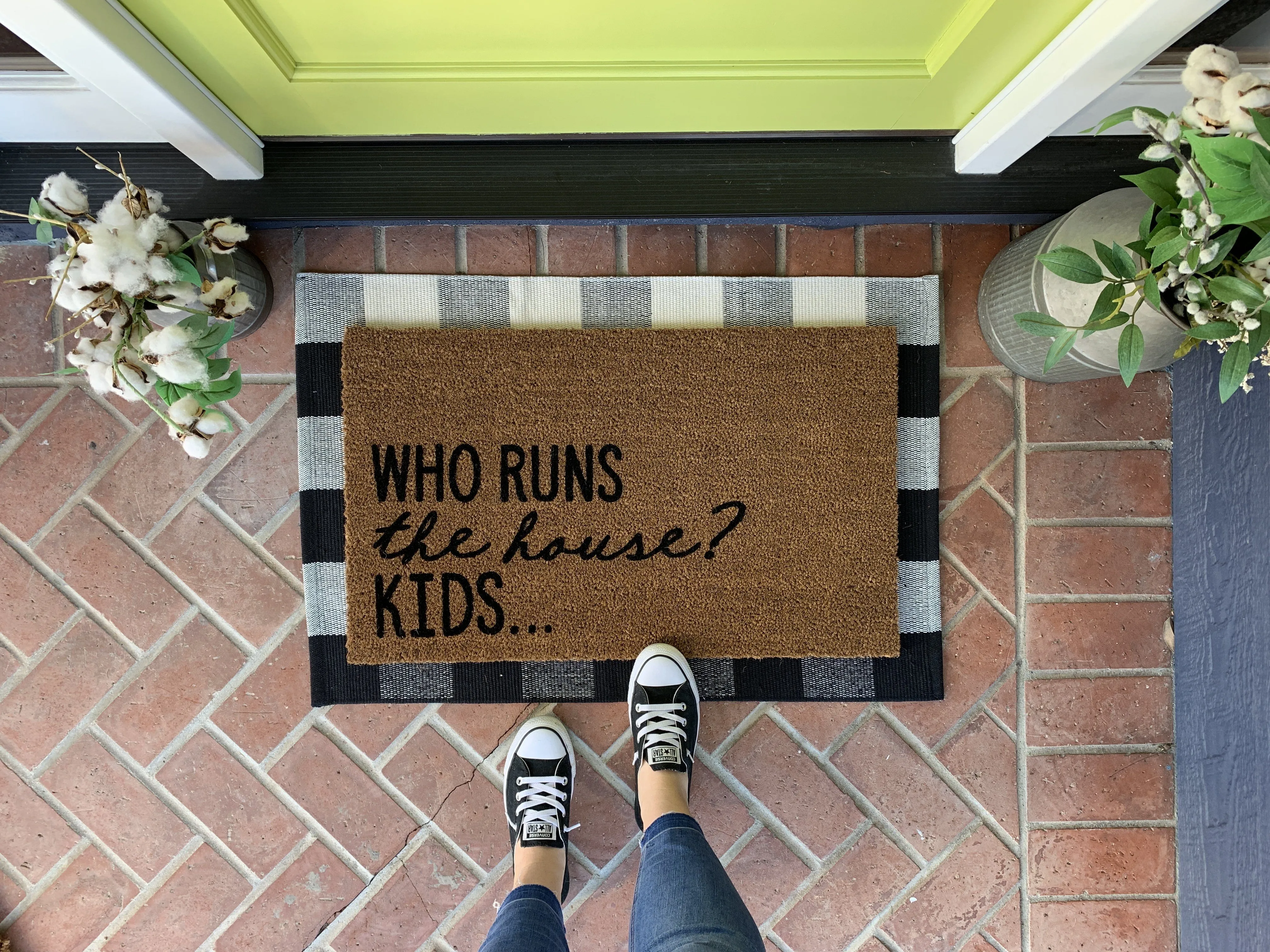 Who Runs The House...Kids Funny Doormat